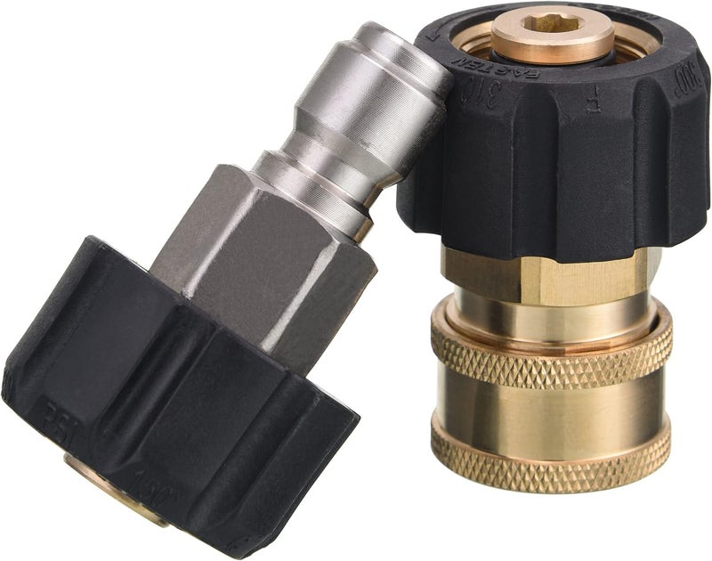 JOEJET Pressure Washer Couplers, M22 14mm to 3/8" Quick Connect for Pressure Washer Hose - Image 1